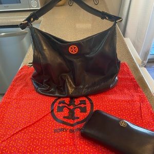 Tory Burch Distressed Leather Bag with Wallet